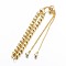 Brass Chain Bracelet Making, Slider Bracelets Making, Cadmium Free & Nickel Free & Lead Free, Real 18K Gold Plated, 9 inch(230mm), Hole: 1.5mm