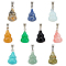 10Pcs 10 Style Gemstone Pendants, with Platinum Plated Brass Bails, Gourd/Calabash, 22.5x13mm, Hole: 4x7.5mm, 1pc/style
