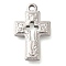 Anti-Tarnish 304 Stainless Steel Pendants, Cross Charm, Stainless Steel Color, 24.5x15x2.5mm, Hole: 1.8mm