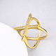 Латунные кольца крест-накрест с кубическим цирконием RJEW-BB39449-G-9-6