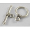Tibetan Style Alloy Toggle Clasps, Lead Free, Cadmium Free and Nickel Free, Ring, Antique Silver, Ring: 11mm wide, 16mm long, Bar: 19mm long, hole: 1.5mm