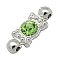 Metal Alloy Bar Spacers, with Grade A Rhinestone and Two Holes, Platinum Color, Rectangle, Size: about 7.5mm wide, 21mm long, 4.5mm thick, hole: 2mm