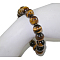 Gemstone Bracelet, Tiger Eye, about 5.2cm inner diameter, Bead: 10mm in diameter, 19pcs/Strand
