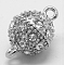 Alloy Magnetic Clasps with Loops, with Rhinestone, Round, Platinum, about 10mm wide, 17mm long, hole: 1.8mm