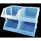 Plastic Beads Display Trays, Blue, 6-3/4x4-3/4x3-1/8 inch(17x12x8cm), 12pcs/set