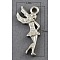 CCB Plastic Fairy Pendants, Halloween, Platinum, 29x13x3mm, Hole: 3mm