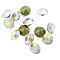 Glass Pointed Back Rhinestone, Diamond, Back Plated, Clear AB, AB Color, 3.4mm in diameter, 2.4mm thick, about 1440pcs/bag