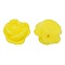 Opaque Resin Beads, Rose Flower, Yellow, 9x7mm, Hole: 1mm