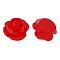 Opaque Resin Beads, Rose Flower, Red, 9x7mm, Hole: 1mm
