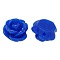 Opaque Resin Beads, Rose Flower, Blue, 9x7mm, Hole: 1mm
