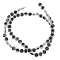 Handmade Lampwork Beads Strands, Evil Eye, Flat Round, White, about 8mm in diameter, 3.5mm thick, hole: 1mm, about 52pcs/strand, 15 inch