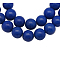 Natural Mashan Jade Beads Strands, Dyed, Round, Blue, 8mm, Hole: 1.2mm, about 51pcs/strand, 16 inch