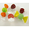 Lampwork Large Pendants, Candy, Christmas, Mixed Color, 68~73x19~22mm, Hole: 6mm