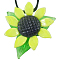 Handmade Lampwork Pendants, Colorful, Flower, about 45mm wide, 45mm long, hole: 6mm