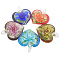 Handmade Gold Sand Lampwork Pendants, Mixed Color, Heart, about 38mm wide, 42mm long, hole: 5mm