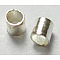 Brass Crimp Beads, Nickel Free, Tube, Silver, 1.5mm, Hole: 1mm