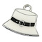 Alloy Enamel Pendants, Lead Free and Cadmium Free, Hat, Platinum,  White, about 22mm long, 23mm wide, 2.5mm thick, hole: 3mm