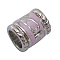 Enamel Alloy European Beads, Cadmium Free & Lead Free, Large Hole Column Beads, Platinum Plated, Lilac, Lilac, 8.5x7mm, Hole: 5mm