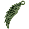 Alloy Pendants, Lead Free and Cadmium Free, Wing, Antique Bronze, 35x10x2mm, Hole: 2mm