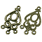 Alloy Chandelier Component Links, Cadmium Free & Nickel Free & Lead Free, Antique Bronze, 34x18x1.5mm, Hole: 2mm