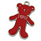 Alloy Enamel Pendants, Lead Free and Cadmium Free, Bear, Platinum, Red, about 27mm long, 17mm wide, 2mm thick, hole: 2mm