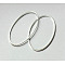 Brass Linking Rings, Oval, Silver Color Plated, about 16mm wide, 30mm long, 1mm thick