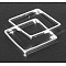 Square Brass Linking Rings, Silver, 12x12x0.8mm