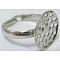 Brass Sieve Ring Bases, Adjustable, Nickel Free, Platinum Color, Size: Ring: about 19mm in diameter, 3mm wide, Round Tray: about 20mm in diameter, 32 holes