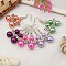 Trendy Glass Pearl Fairy Wing Dangle Earrings, with Tibetan Style Beads, Brass Earring Hooks, Mixed Color, 45mm