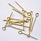 Brass Eye Pin, Cadmium Free & Lead Free, Golden, about 2.2cm long, 0.7mm thick, hole: about 2mm, about 12000pcs/1000g