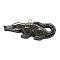 Non-magnetic Synthetic Hematite  Pendants, Crocodile/Alligator, Dark Gray, 16x41x5mm