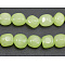 Natural Gemstone Beads Strands, White Jade(Dyed Green),  about 7~9mm , hole: 1mm, 15.5 inch, 45pcs/strand