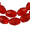 Glass Beads Strands, Faceted, Oval, Crimson, about 6mm long, 4mm thick, hole: 1mm, about 72pcs/strand