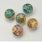 Glass Printed Beads, Round, Mixed Color, 10mm, Hole: 0.5mm