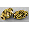 Tibetan Style Alloy Beads, Oval, Antique Golden, Lead Free & Cadmium Free, 12x7.5x4mm, Hole: 1mm
