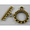 Tibetan Style Alloy Toggle Clasps, Cadmium Free & Nickel Free & Lead Free, Antique Golden, 20x15mm, Hole: 8mm