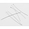 Iron Flat Head Pins, Cadmium Free & Nickel Free & Lead Free, Platinum, 46x0.75~0.8mm, 20 Gauge, about 5800pcs/1000g, Head: 2mm