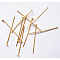 Iron Flat Head Pins, Cadmium Free & Lead Free, Golden, 18x0.75~0.8mm, 20 Gauge, about 10364pcs/1000g, Head: 2mm
