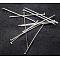 Iron Flat Head Pins, Cadmium Free & Lead Free, Silver, 26x0.75~0.8mm, 20 Gauge, 8400pcs/1000g, Head: 2mm