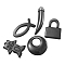 Non-magnetic Synthetic Hematite  Pendants, Assorted, Mixed Style, Black, about 8~27mm wide, 20~37mm long, hole: 1~4mm