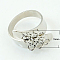 Cuff Brass Ring Shanks, Loop Ring Blank, Nickel Free, Platinum, 18mm