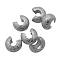 Brass Crimp Beads Covers, Nickel Free, Platinum, 4mm In Diameter, Hole: 2mm