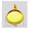 Brass Pendant Cabochon Settings, Plain Edge Bezel Cups, Nickel Free, Golden, Tray: 10mm, 12x2mm, Hole: 3mm