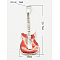 Brass Enamel Pendants, Lead Free & Nickel Free, Guitar, Platinum Color, Red, Size: about 28.5mm long, 10mm wide, 2mm thick, hole: 1mm