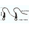 Brass Earring Hooks, French Hooks with Coil and Ball and Horizontal Loop, Cadmium Free & Nickel Free & Lead Free, Gunmetal, 18mm