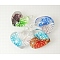 Handmade Inner Flower Lampwork Pendants, Heart, Mixed Color, Size: bout 32mm wide, 40mm long, 18.5mm thick, hole: about 5.5mm wide, 7mm thick