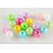 Eco-Friendly Poly Styrene Acrylic Beads, AB Color Plated, Round, Mixed Color, 5mm, Hole: 1mm, about 7500pcs/500g