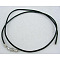 Imitation Leather Necklace Cord, Platinum, Black, 1.5mm in diameter, 18 inch