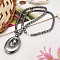 Magnetic Synthetic Hematite Necklaces, with Brass Screw Clasps and Flat Oval Pendants, Black, 17.3 inch