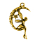 Zinc Alloy Fairy Sprite Charms, Characters Pendants in Fairy Tales, Halloween, Cadmium Free & Nickel Free & Lead Free, Antique Golden, about 25mm long, 14mm wide, 3mm thick, hole: 2mm